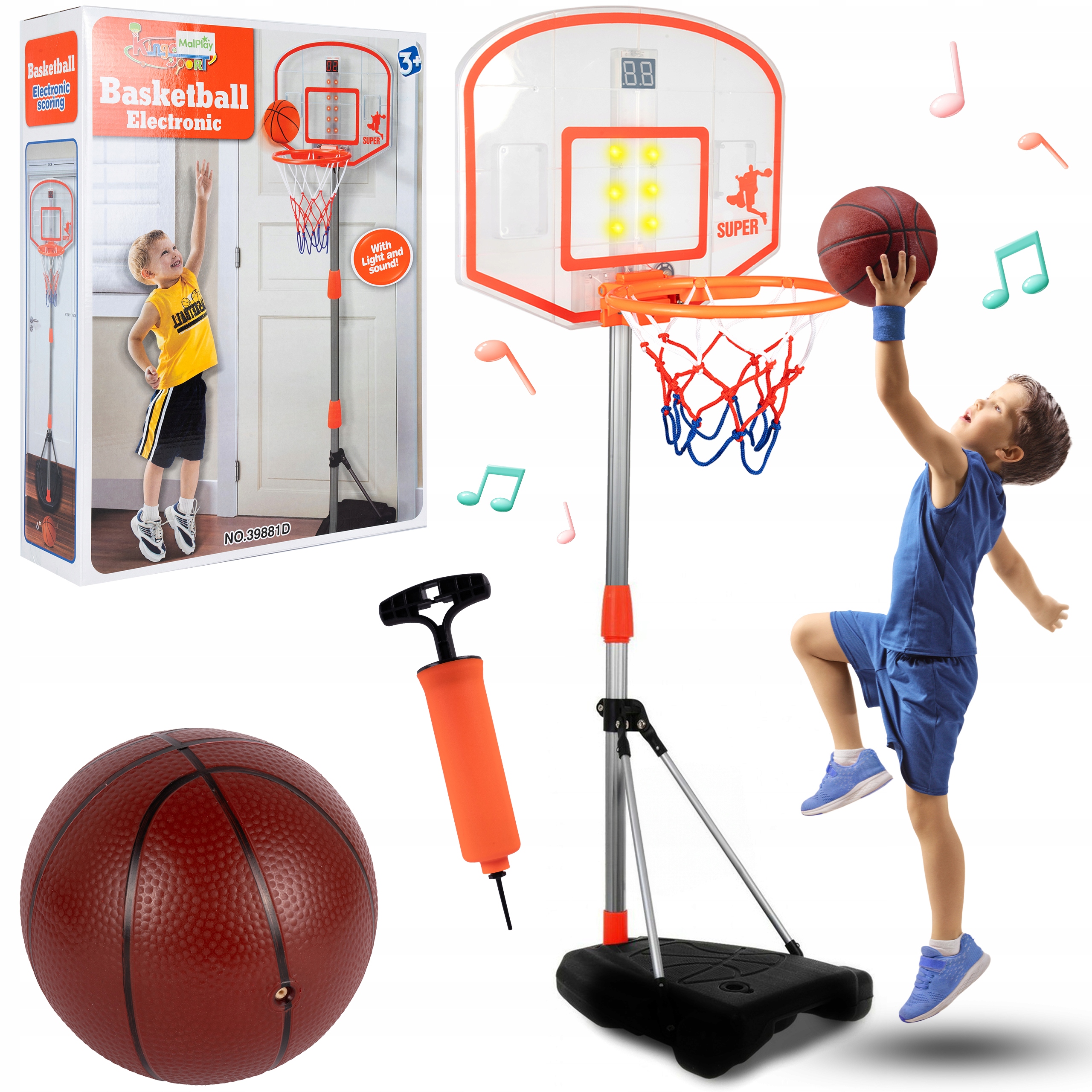 BASKETBAL BASKETBALOVÁ SADA KOŠÍKOVÁ DOSKA STOJAN NA LOPTU NA DETSKÚ HRU